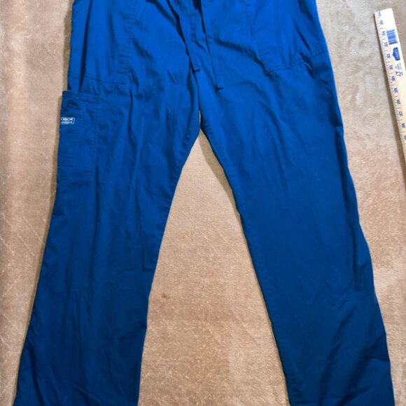 Cherokee Workwear Women LG Teal Blue Drawstring Scrub Straight Leg‎ Pants (E) - Picture 1 of 9